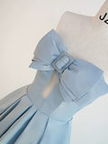 Balll Gown Sweetheart Blue Satin Long Evening Dress Prom Dresses SD2800
