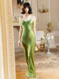 Mermaid Spaghetti Straps Green Long Evening Dress Prom Dresses SD2809