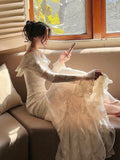 Mermaid Sweetheart Neckline White Lace Ruffles Long Evening Dress Prom Dresses SD2823