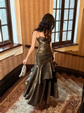 Mermaid Spaghetti Straps Long Length Evening Dress Prom Dresses SD2836
