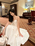 Mermaid Spaghetti Straps Long Length White Evening Dress Prom Dresses SD2840