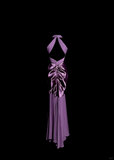 Mermaid V Neckline Chiffon Grape Evening Dress Prom Dresses SD2909