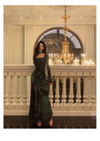 Sheath Square Neckline Long Sleeves Green Long Prom Dresses Birthday Dress SD290