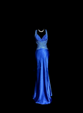 Mermaid Sweetheart Neckline Royal Blue Satin Backless Prom Gown Fairy Prom Dresses SD2913