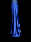 Mermaid Sweetheart Neckline Royal Blue Satin Backless Prom Gown Fairy Prom Dresses SD2913