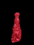 Mermaid Strapless Neckline Red Taffeta Prom Dress Ruffle Long Party Dress SD2917