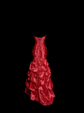 Mermaid Strapless Neckline Red Taffeta Prom Dress Ruffle Long Party Dress SD2917