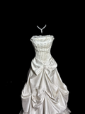Ball Gown Strapless Taffeta Ivory Long Wedding Dress Bridal Dresses SD2920