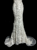 Mermaid V Neckline Lace Ivory Long Wedding Dress Bridal Dresses SD2920