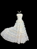 Ball Gown Strapless White Lace Prom Gown Fairy Prom Dresses SD2921