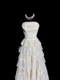 Ball Gown Strapless White Lace Prom Gown Fairy Prom Dresses SD2921