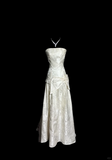A line Strapless White Lace Prom Gown Fairy Prom Dresses SD2922