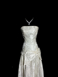 A line Strapless White Lace Prom Gown Fairy Prom Dresses SD2922