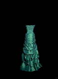 Mermaid Sweetheart Neckline Green Taffeta Prom Dress Ruffle Long Party Dress SD2928