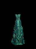 Mermaid Sweetheart Neckline Green Taffeta Prom Dress Ruffle Long Party Dress SD2928