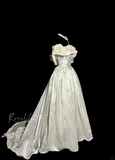 Ball Gown Off The Shoulder Lace Ivory Long Wedding Dress Bridal Dresses SD2931