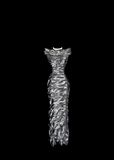 Sheath Off The Shoulder Silver Gray Sleeveless Long Prom Gown Fairy Prom Dresses SD2943