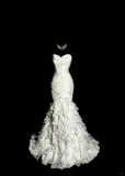 Mermaid Sweetheart Tulle Ivory Long Wedding Dress Bridal Dresses SD2946
