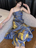 Mermaid Spaghetti Straps Long Party Dresses Birthday Outfits SD2950