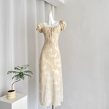 A line Square Neckline Lace Dress Holiday Dresses SD319
