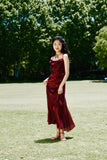 Sheath Spaghetti Straps Burgundy Ankle Length Prom Dresses Birthday Outfits SD474