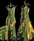 Mermaid Spaghetti Straps Green Long Length Prom Dresses Birthday Outfits SD481