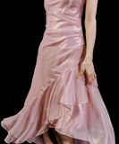 High Low Spaghetti Straps Pink Knee Length Prom Dresses Birthday Outfits SD487