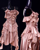 Retro A line Sleeveless Spaghetti Straps Pink Short Prom Dress Birthday Dresses SD500