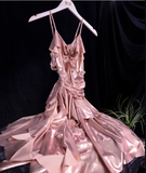 Retro A line Sleeveless Spaghetti Straps Pink Short Prom Dress Birthday Outfits SD501