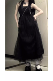 Ball Gown Spaghetti Straps Black Tulle Long Birthday Dresses Birthday Outfits SD506