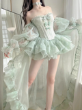 Ball Gown Spaghetti Straps Mint Green Homecoming Dresses Birthday Outfits SD524