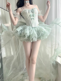 Ball Gown Spaghetti Straps Mint Green Homecoming Dresses Birthday Outfits SD524