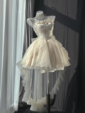 Ball Gown Spaghetti Straps Ivory Homecoming Dresses Birthday Outfits SD528