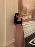 A Line Straps Pink Sleeveless Date Night Dress Prom Dresses Birthday Outfits SD621