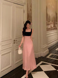 A Line Straps Pink Sleeveless Date Night Dress Prom Dresses Birthday Outfits SD621