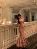 Mermaid Spaghetti Straps Sleeveless Date Night Dress Prom Dresses Birthday Outfits SD638