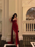 Sheath Sweetheart Red Sleeveless Date Night Dress Prom Dresses Birthday Outfits SD641