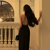 Sheath Halter Black Backless Knee Length Prom Dresses Birthday Outfits SD717