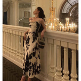 A Line Spaghetti Straps Black Date Night Dress Prom Dresses Birthday Outfit SD732