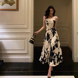 A Line Spaghetti Straps Black Date Night Dress Prom Dresses Birthday Outfit SD732