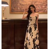 A Line Spaghetti Straps Black Date Night Dress Prom Dresses Birthday Outfit SD732