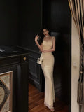Sheath Straps Ivory Long Tulle Prom Dresses Birthday Outfits SD741