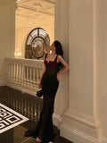Sheath Straps Black Long Velvet Prom Dresses Birthday Outfits SD751