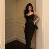 Sheath Straps Date Night Dress Black Prom Dresses Party Dress Birthday Outfits SD785