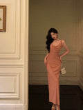 Sheath Jewel Pink Pleated Prom Dresses Birthday Outfits Evening Gown SD790