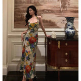A Line Halter Floral Long Prom Dresses Birthday Outfits Evening Gown SD820