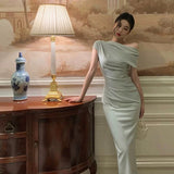 Mermaid Off The Shoulder Light Green Date Night Dress Prom Dresses Birthday Outfit SD831