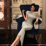 Mermaid Off The Shoulder Light Green Date Night Dress Prom Dresses Birthday Outfit SD831