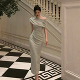 Mermaid Off The Shoulder Light Green Date Night Dress Prom Dresses Birthday Outfit SD831