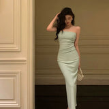 Sheath Strapless Sleeveless Mint Green Prom Dresses Birthday Outfits SD841